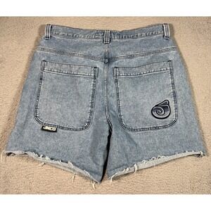 JNCO Twin Cannon Jean Shorts Mens 38 Blue Baggy‎ Streetwear Skater Retro Y2K